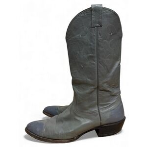 Vintage Nocona Cowboy Boots Mens 11.5 B Grey Leather Western Boot